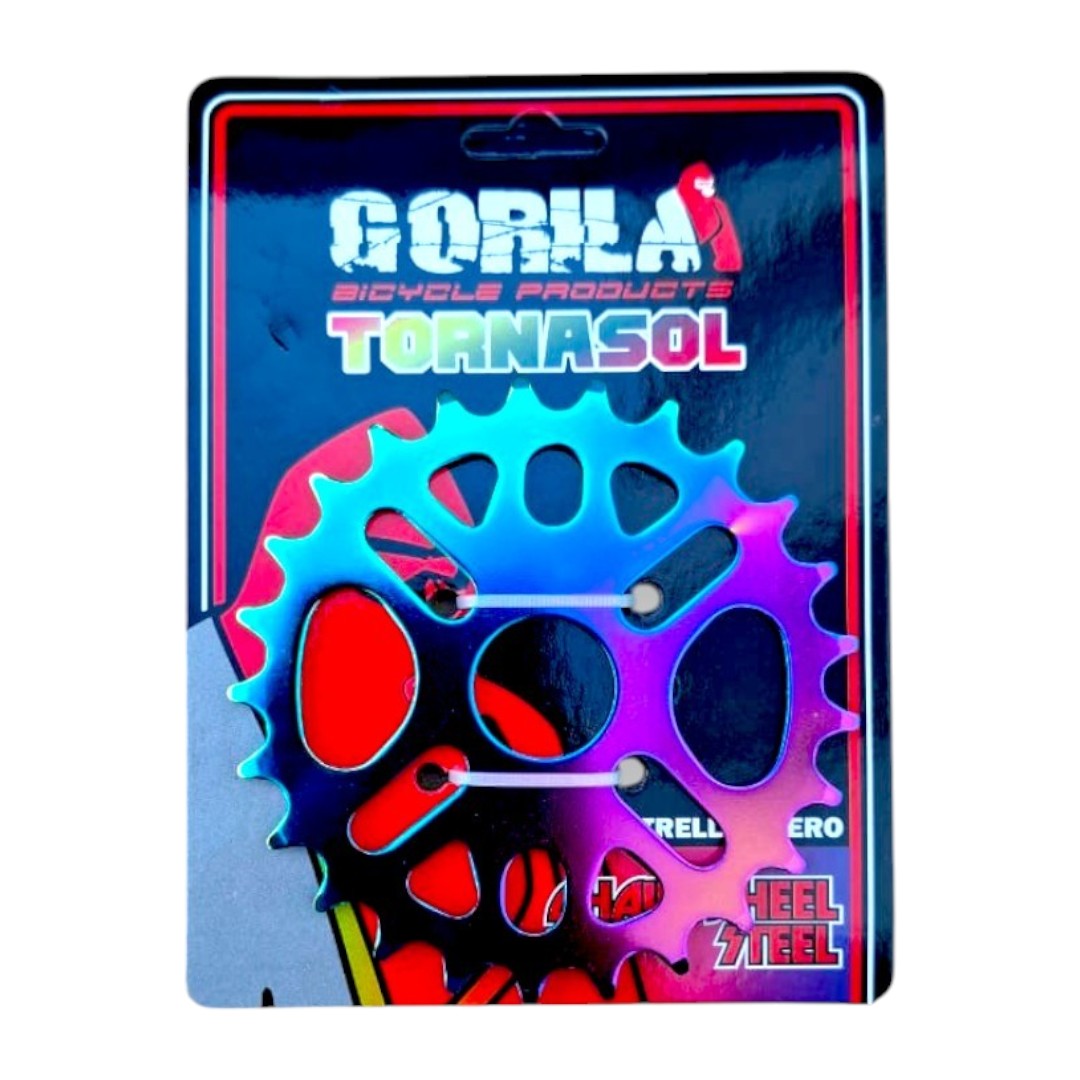 Estrella Bmx Corona Gorila 25t Tornasol Avance Acero Oktagon