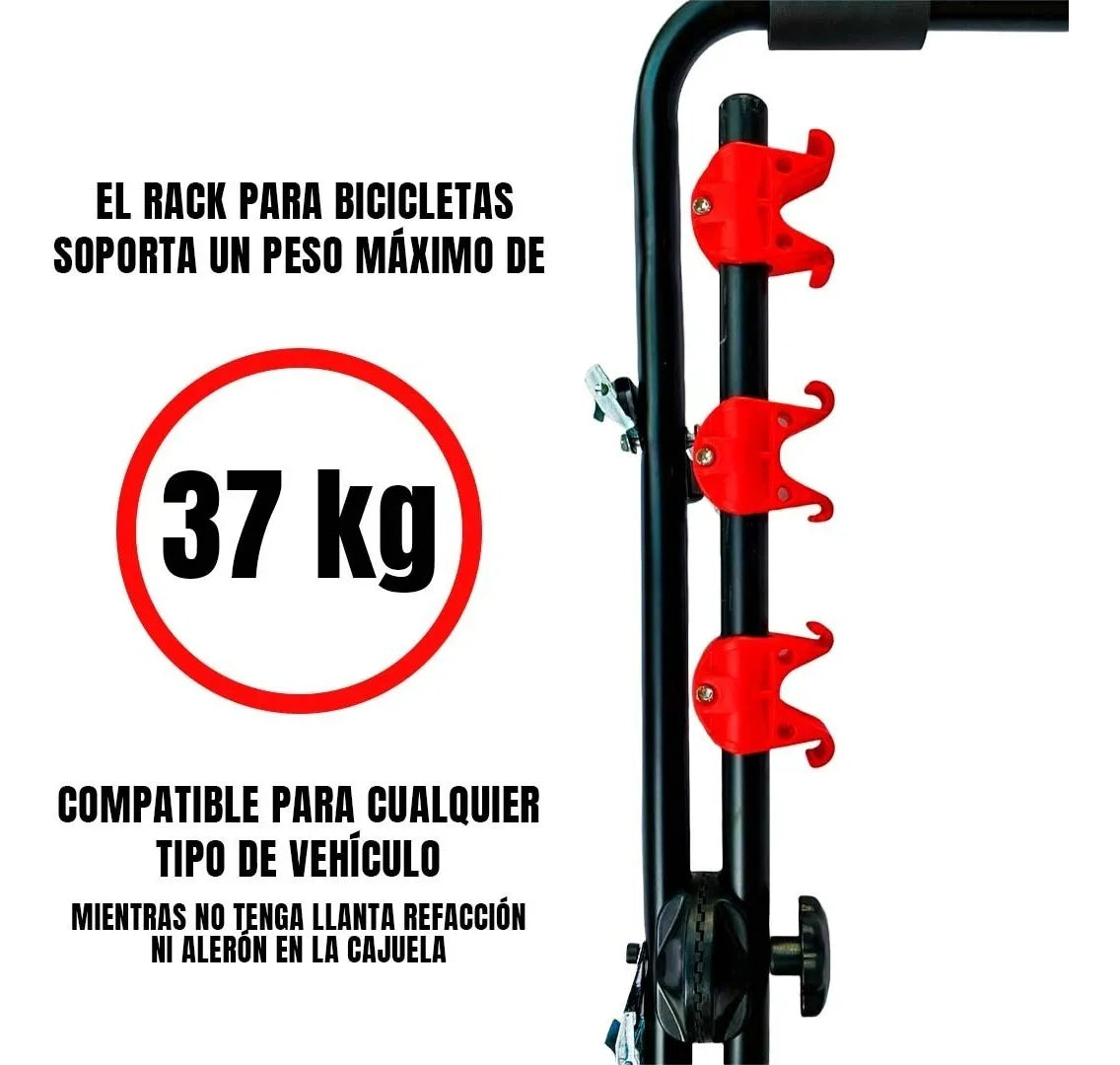 Rack Soporte Porta 3 Bicicletas Para Todo Tipo De Vehiculo