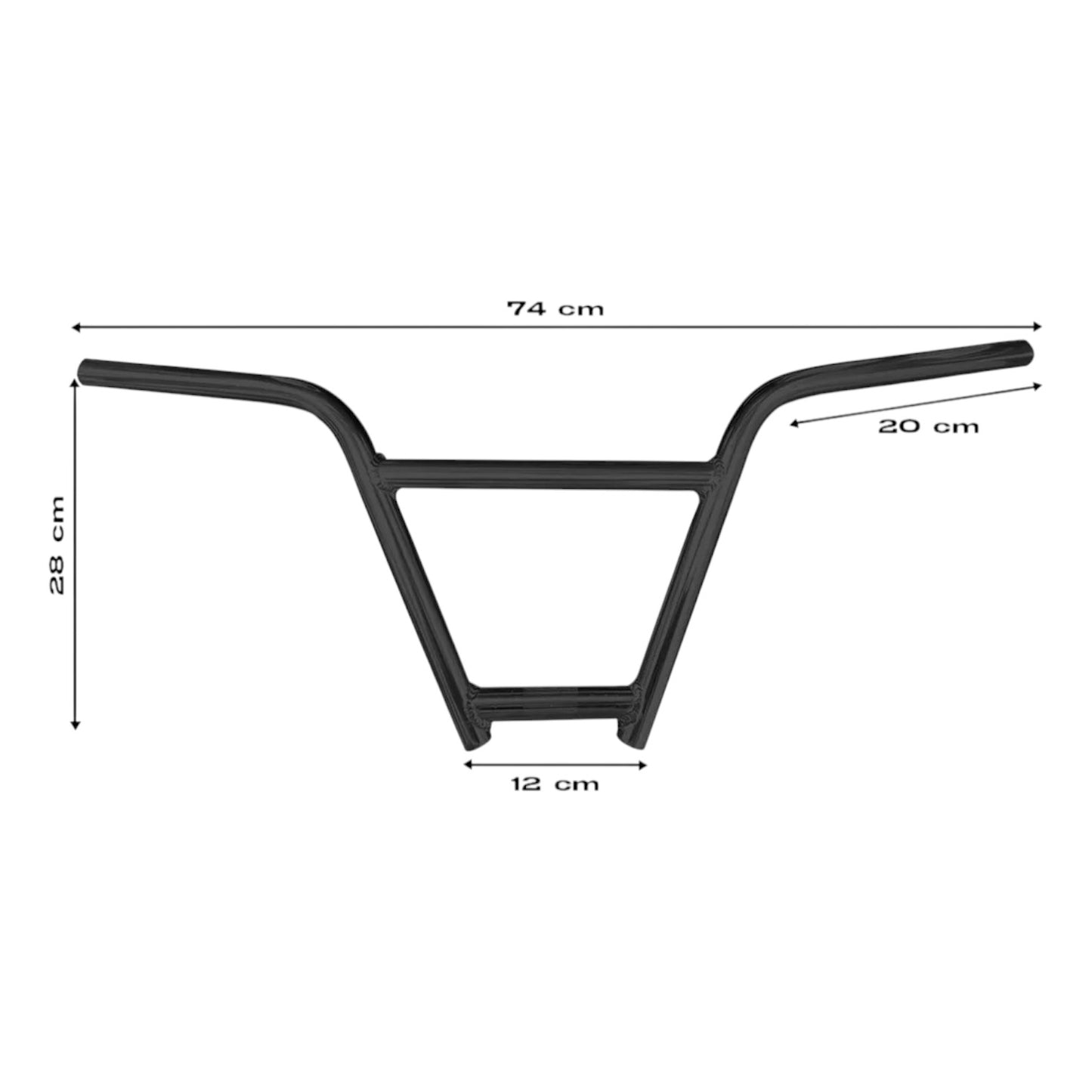 Manubrio Bicicleta Bmx Hi-ten Aluminio 740mm 2.6mm Color Negro