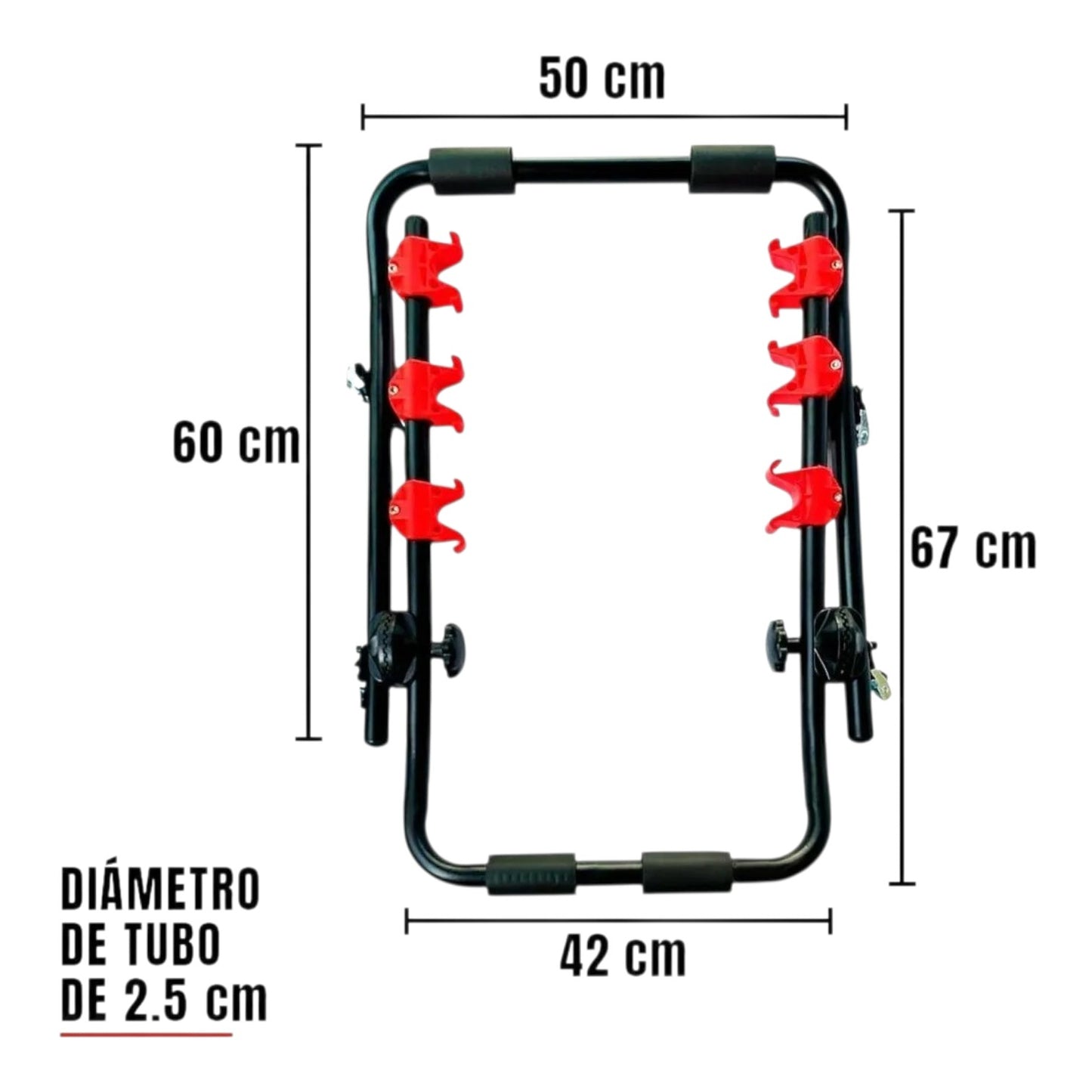 Rack Soporte Porta 3 Bicicletas Para Todo Tipo De Vehiculo