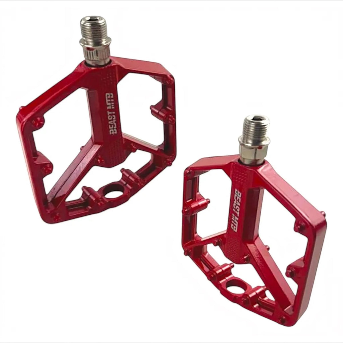 Par De Pedales 2pz Best Para Bicicleta Mtb 9/16 Aluminio Pin Rojo