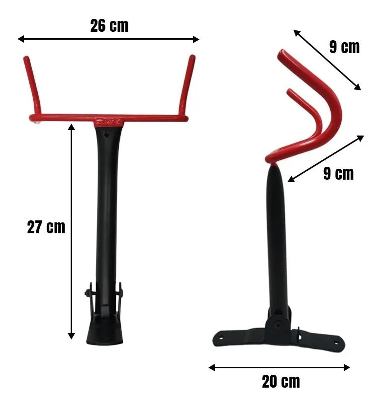 Par Ganchos Bicicleta Soporte De Pared Para Bici Abatible Color Rojo