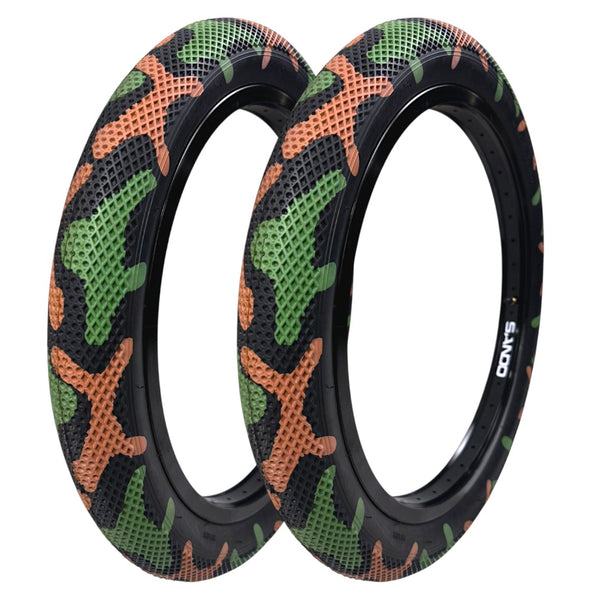 Llanta Rodado 20x2.40 Camuflaje Everbest Verde Cafe