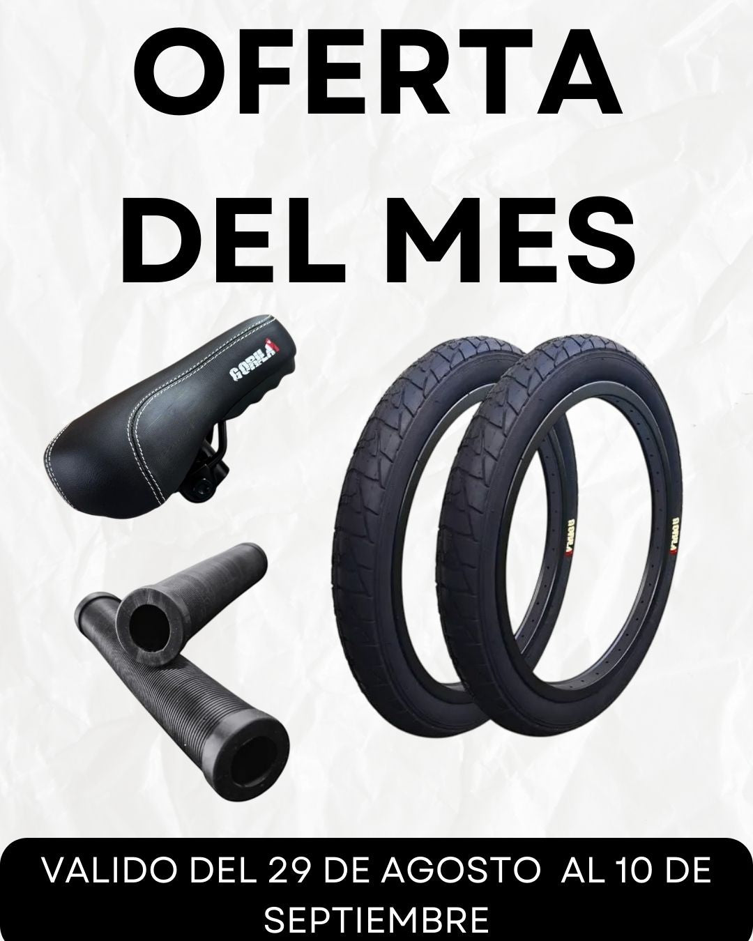 Set De Par De Llantas, Puños y Asiento. Negro