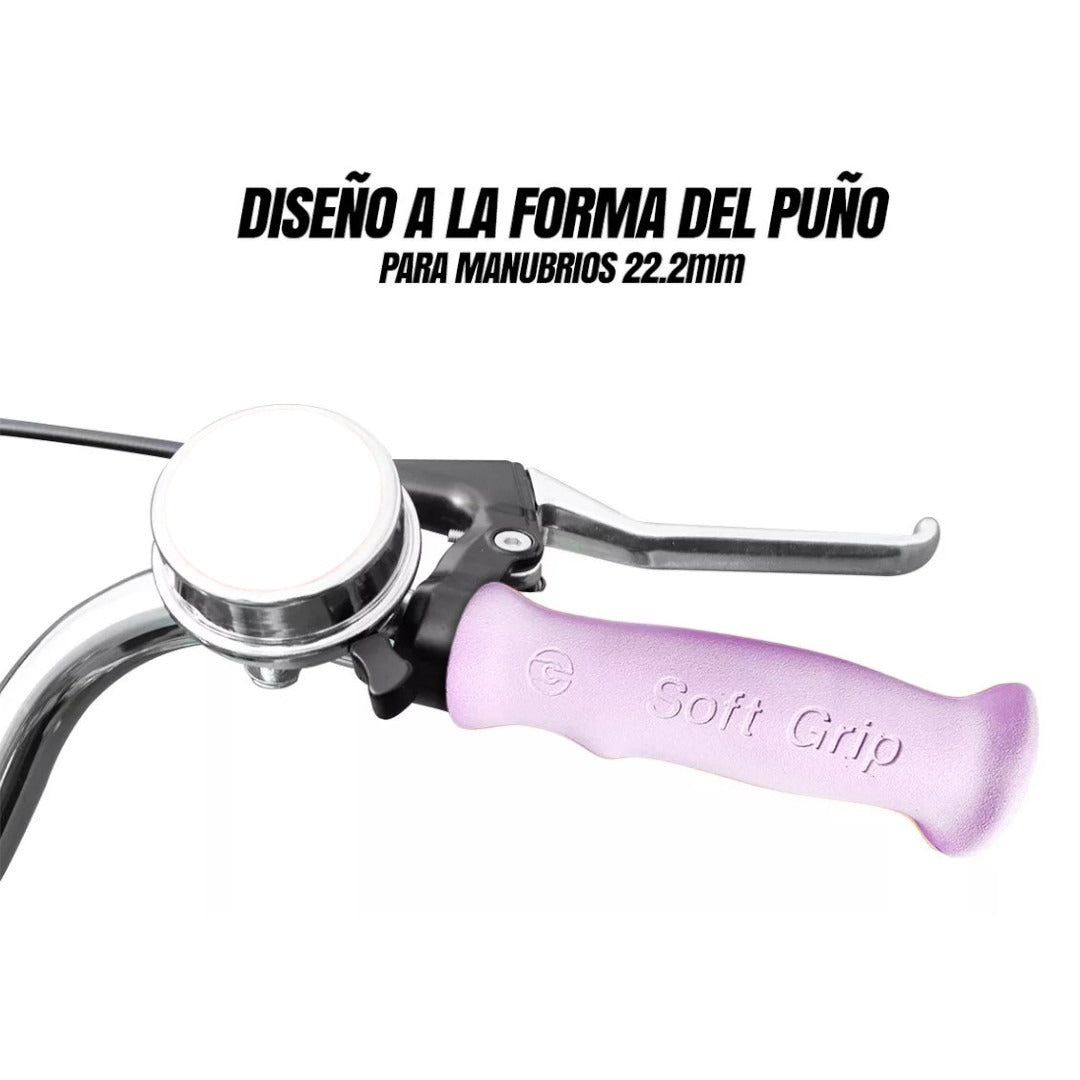 Puño Bicicleta Vintage Ergonomicos Soft Grip 125 Color Rosa