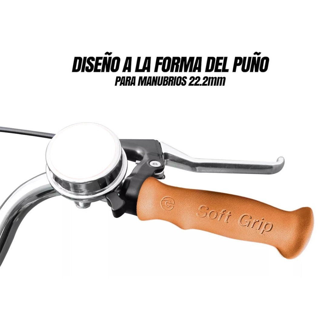 Puño Bicicleta Vintage Ergonomicos Soft Grip 125 Color Cafe