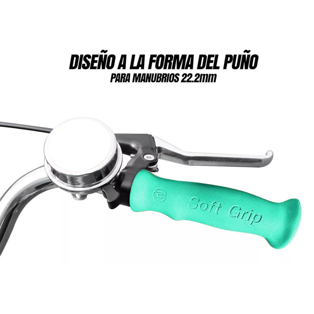 Puño Bicicleta Vintage Ergonomicos Soft Grip 125 Color Aqua