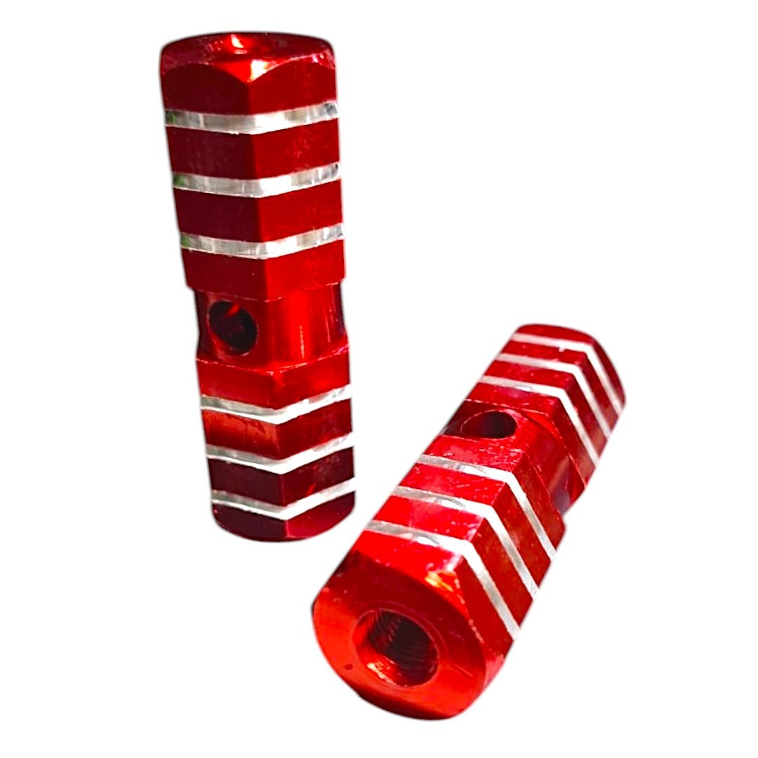 Diablitos De Aluminio Par Bicicleta De Bmx Rojo