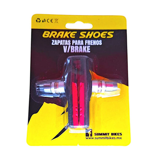 Zapatas De 72mm Para Freno Cangrejo/v-brake Summit Color Negro/Rojo
