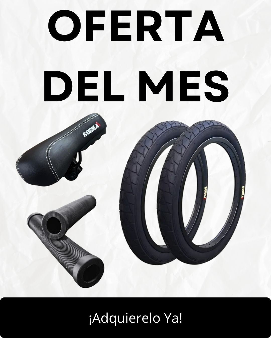 Set De Par De Llantas, Puños y Asiento. Negro
