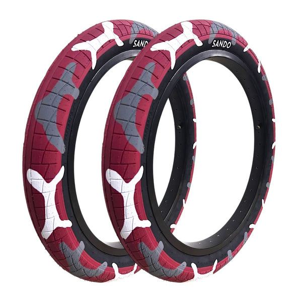 Llanta Sando Camuflaje Rodado 20x2.40 Rojo Blanco