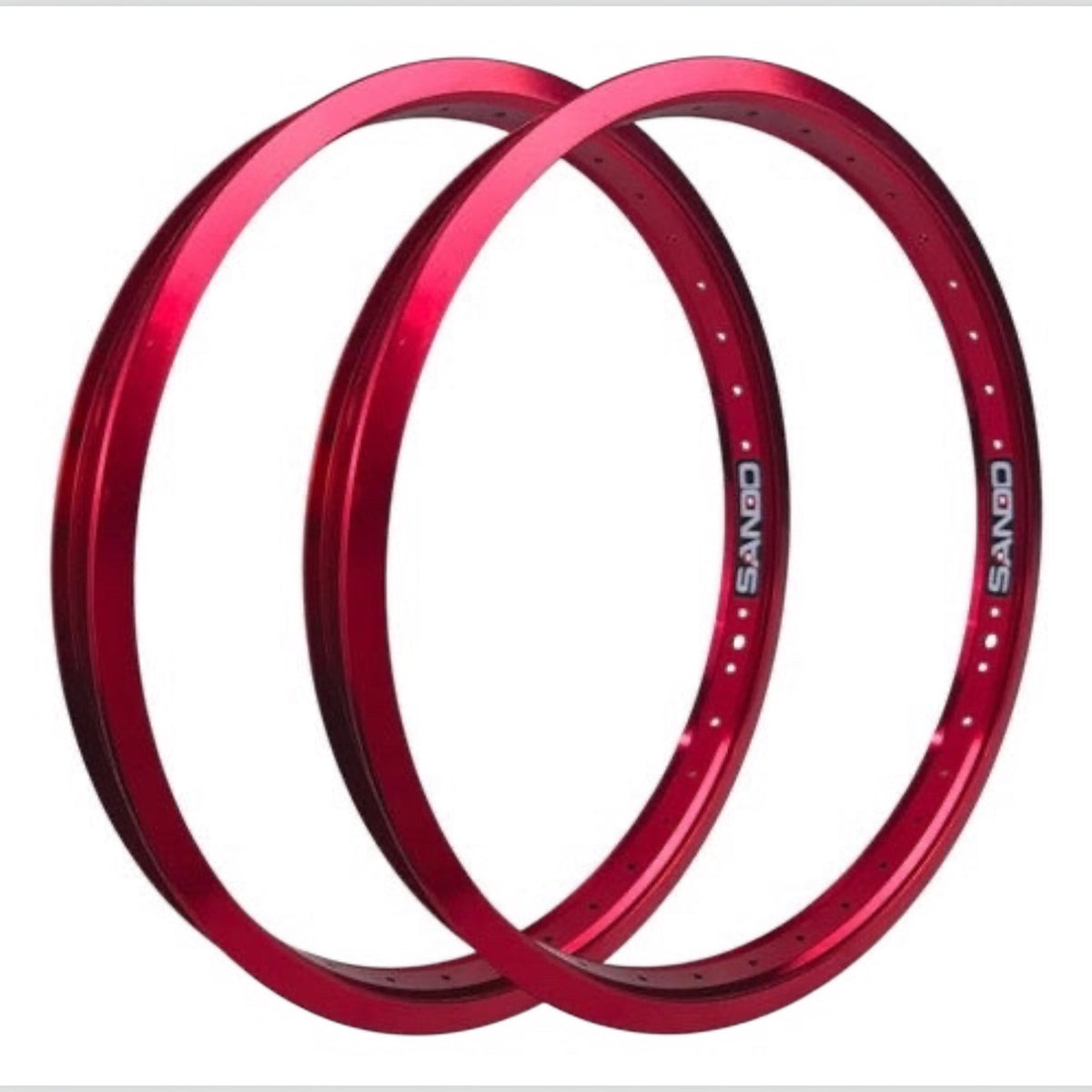 PAR DE ARO DOBLE PARED DE ALUMINIO 6061 ANONIZADO SANDO ROJO R 20