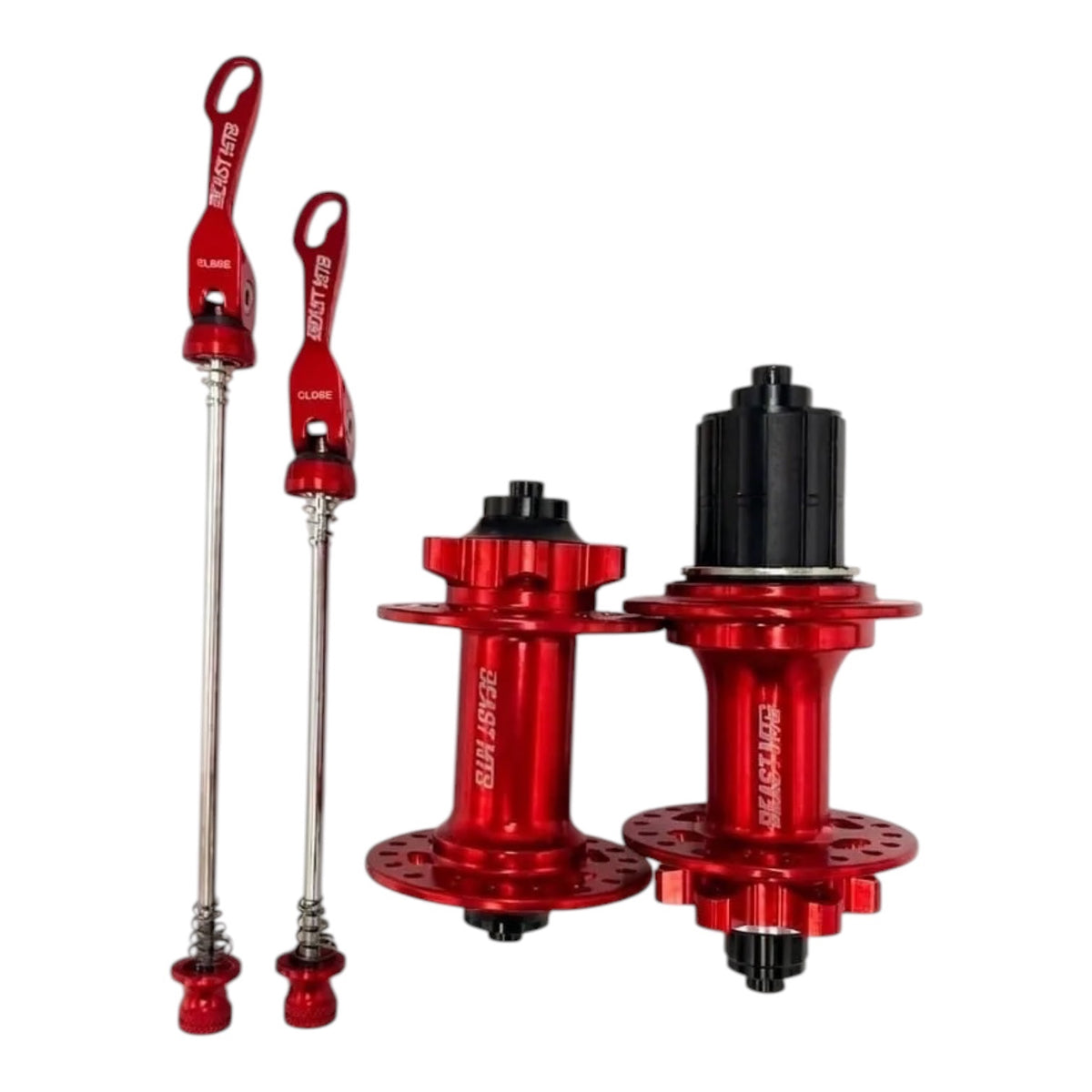 JUEGO DE MAZAS PARA CASSETTE FRENO DE DISCO BEAST MTB LYNX SELLADAS 7 A 12 PASOS 6T 36H ROJO