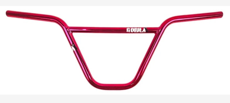 MANUBRIO BMX HI/TEN "GORILA" REFORZADO 9.5 ALTO, ROJO METALICO