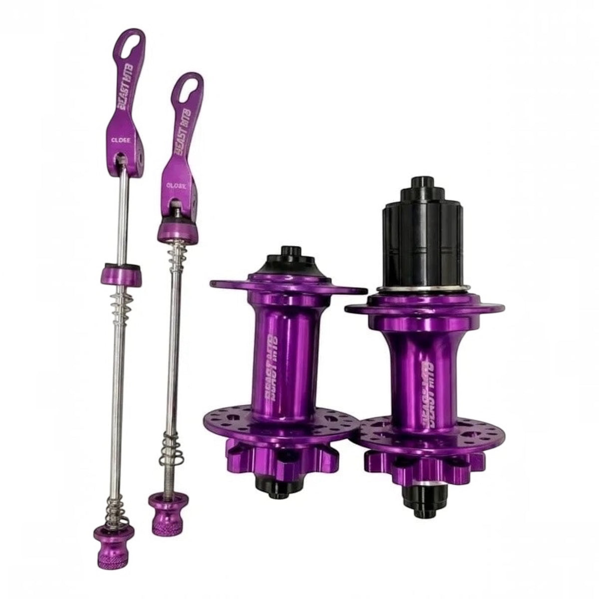 JUEGO DE MAZAS PARA CASSETTE FRENO DE DISCO BEAST MTB LYNX SELLADAS 7 A 12 PASOS 6T 36H MORADO