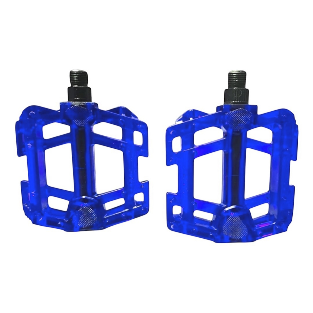 PEDAL 9/16 "GORILA" DE POLICARBONATO FREESTYLE MOD. "KAIZER" TRANSPARENTE, AZUL