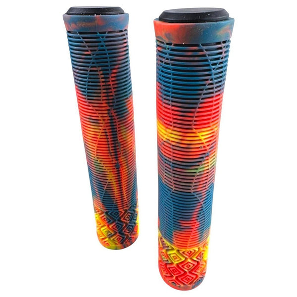 Puños Bike Element Para Bicicleta Goma Con Tapon gRIS/NARANJA