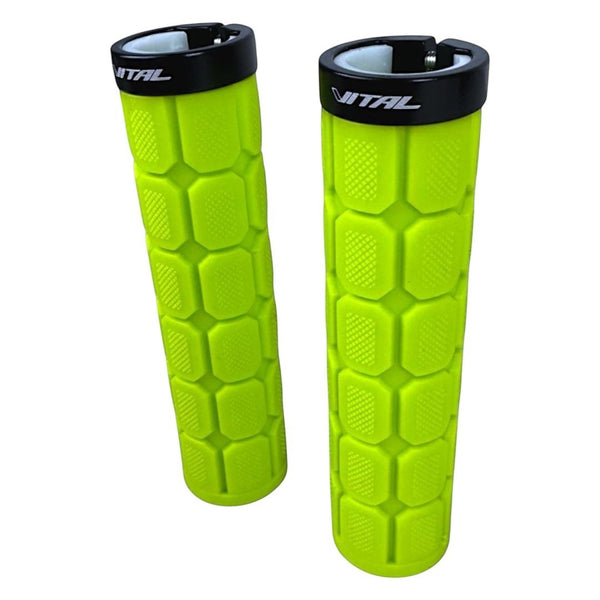 Puños Bicicleta Mtb Cuadrado Vital Puño Lock-on Aro Aluminio vERDE