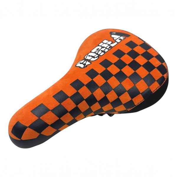 ASIENTO GORILA BMX GAMUZA MODELO CRAZY NARANJA NEGRO