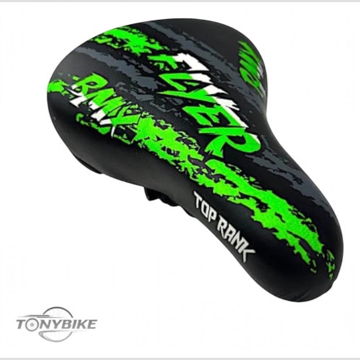 ASIENTO BMX " TOP RANK " MOD. FLYER C/BUMPER NEGRO/VERDE