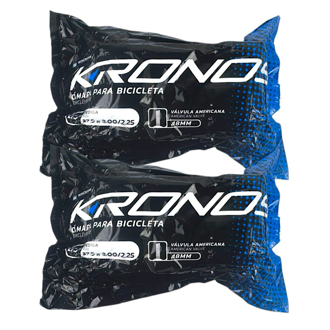 Par De Cámaras Kronos Rodado 27.5x2.00-50 V/americana Schrader