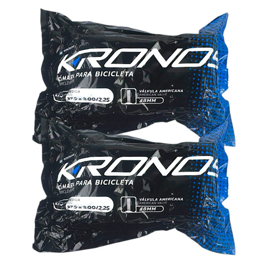 Par De Cámaras Kronos Rodado 27.5x2.00-50 V/americana Schrader