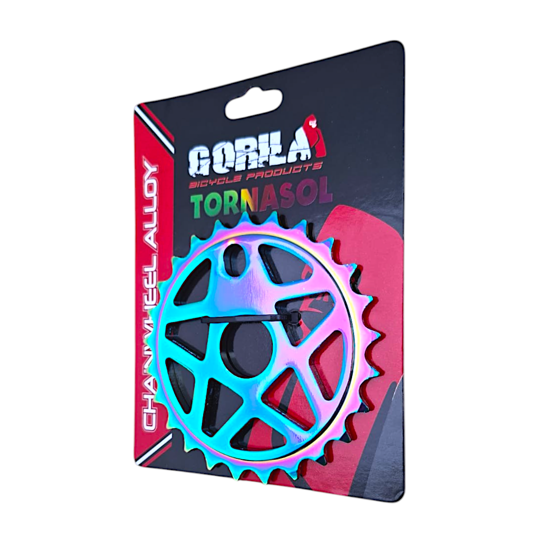 Corona Gorila Estrella Tornasol De Aluminio 25 Dientes Para Bmx
