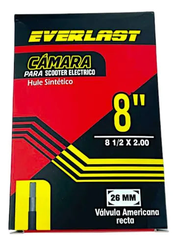Cámara Para Scooter Eléctrico Rodado 8.5x2 Válvula Recta Schrader