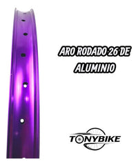 Par De Aros Doble Capa Rodado 26 36h Summit Rebel Morado