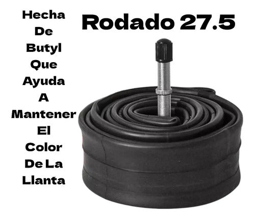 Par De Camara Rodado 27.5 Con Valvula Americana De Butyl