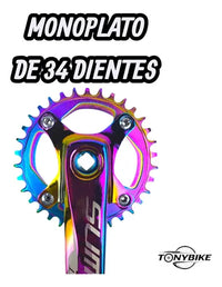 Monoplato Summit Tornasol 34 Dientes 170mm Con Tornillos