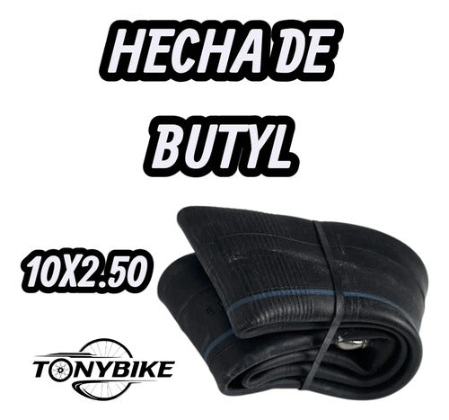 Cámara Para Llanta De 10x2.50  V/curva Scooter Eléctrico