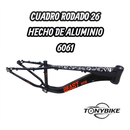 Cuadro Para Stuntbike Beast Modelo Blaze Aluminio Rodado 26 Negro