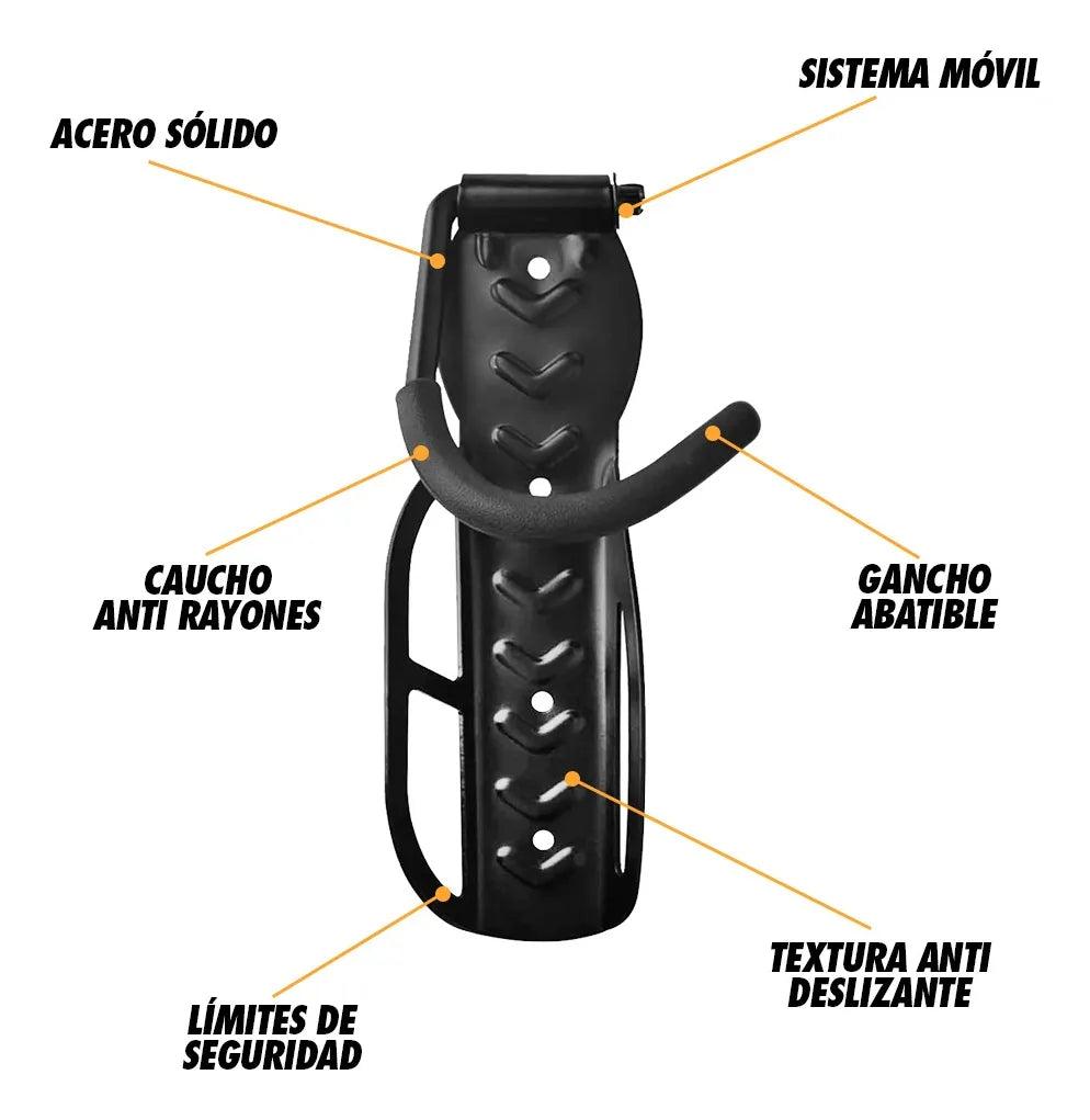 Soporte De Gancho Para Colgar Bicicleta A La Pared Color Negro
