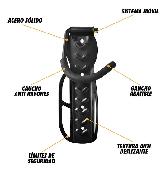 Soporte De Gancho Para Colgar Bicicleta A La Pared Color Negro