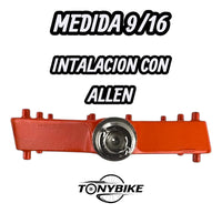 Par De Pedales 2pz Best Para Bicicleta Mtb 9/16 Aluminio Pin Naranja