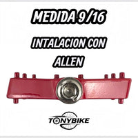Par De Pedales 2pz Best Para Bicicleta Mtb 9/16 Aluminio Pin Rojo