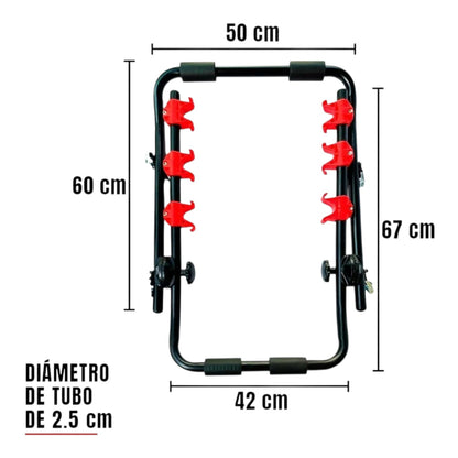 Rack Soporte Porta 3 Bicicletas Para Todo Tipo De Vehiculo
