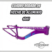 Cuadro Para Stuntbike Beast Modelo Blaze Aluminio Rodado 26 Morado