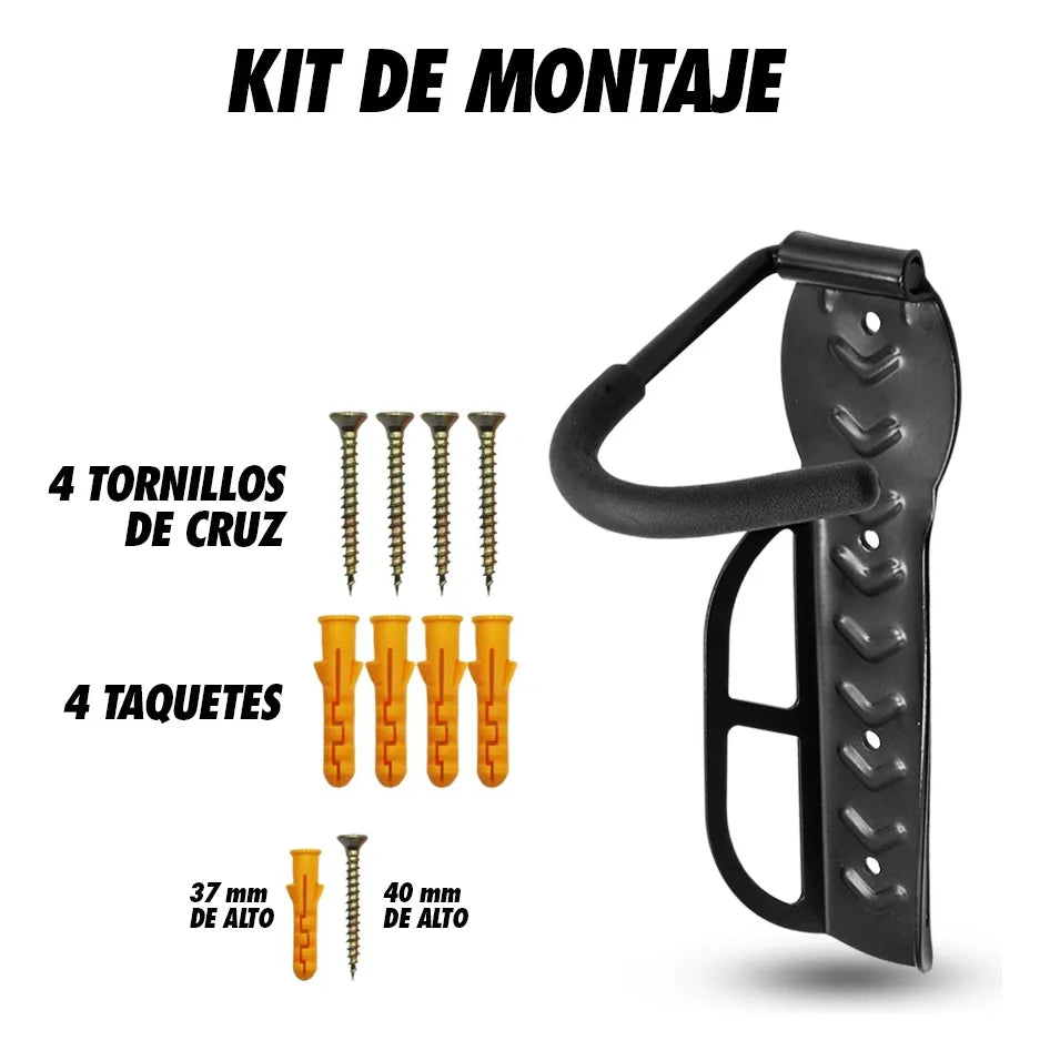 Soporte De Gancho Para Colgar Bicicleta A La Pared Color Negro