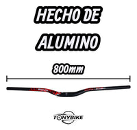 Manubrio Best 31.8 X 800mm Mtb, Stunt, Largo Aluminio KODIAK Roja/Negro