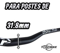 Manubrio Best 31.8 X 800mm Mtb, Stunt, Largo Aluminio KODIAK Blanco/Negro