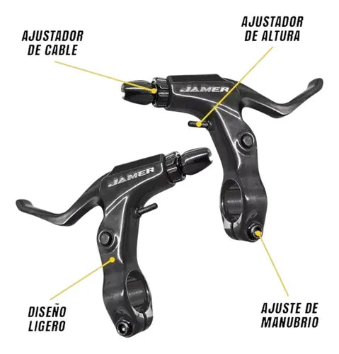 Palanca De Freno Aluminio Jamer Negro Bicicleta Mtb