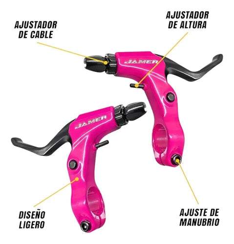 Palanca De Freno Aluminio Jamer Rosa Bicicleta Mtb
