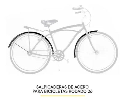 Guardabarros / Salpicadera De Acero Retro Vintage Color Negro