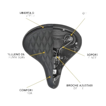 Asiento Para Bicicleta Montaña Ultra Confortable Color Negro