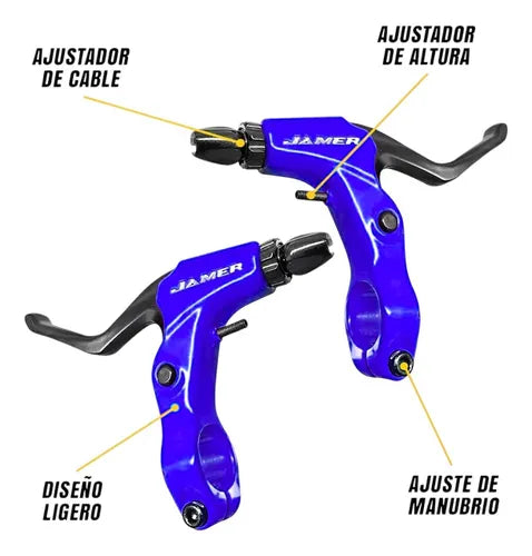 Palanca De Freno Aluminio Jamer Azul Bicicleta Mtb