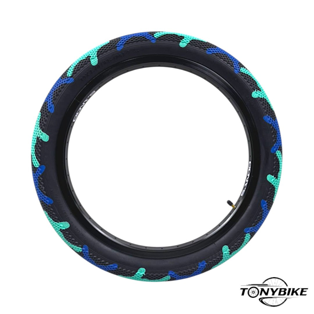 Llanta Rodado 20x2.40 Camuflaje Everbest Azul Aqua