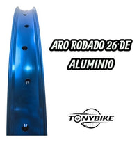 PAR DE RIN 26" ALUMINIO “SUMMIT” 36H MODELO “REBEL” 2.40 ANCHO ANONIZADO C/ CORBATA AZUL