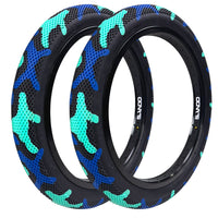 Llanta Rodado 20x2.40 Camuflaje Everbest Azul / Aqua